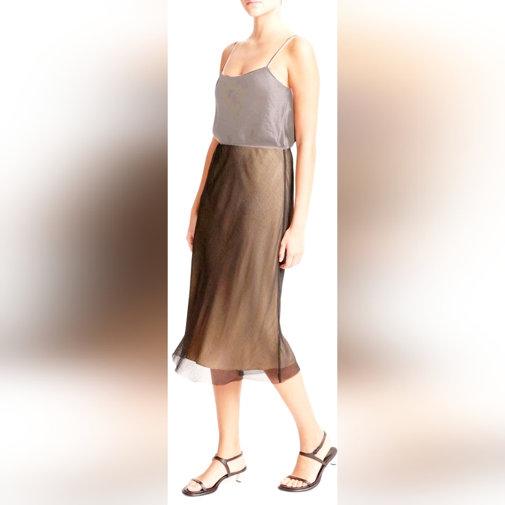 London Rose Women's Tulle Pull On Stretch Skirt Nude Lining Comfy Small